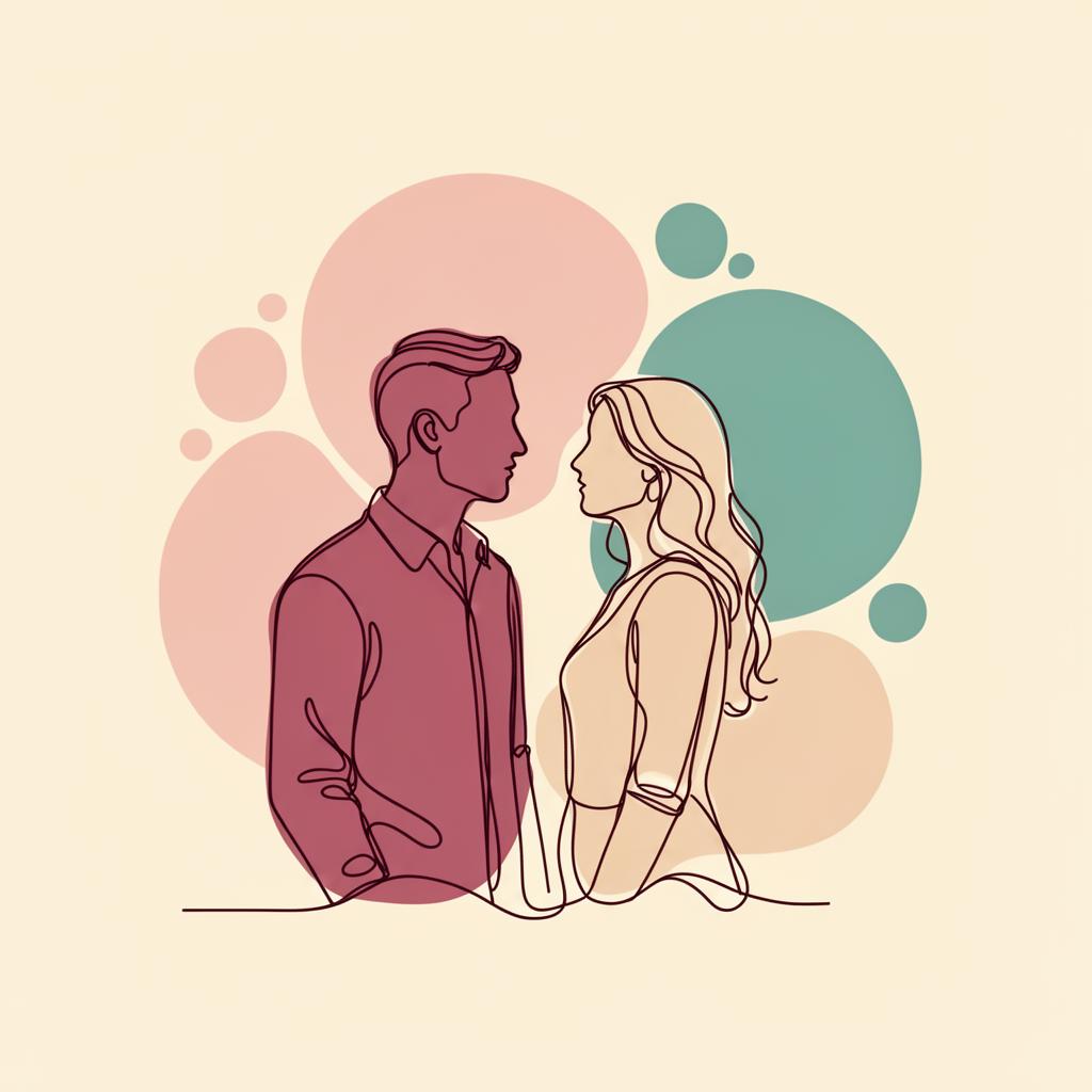 Illustration éditoriale de deux silhouettes qui se rencontrent